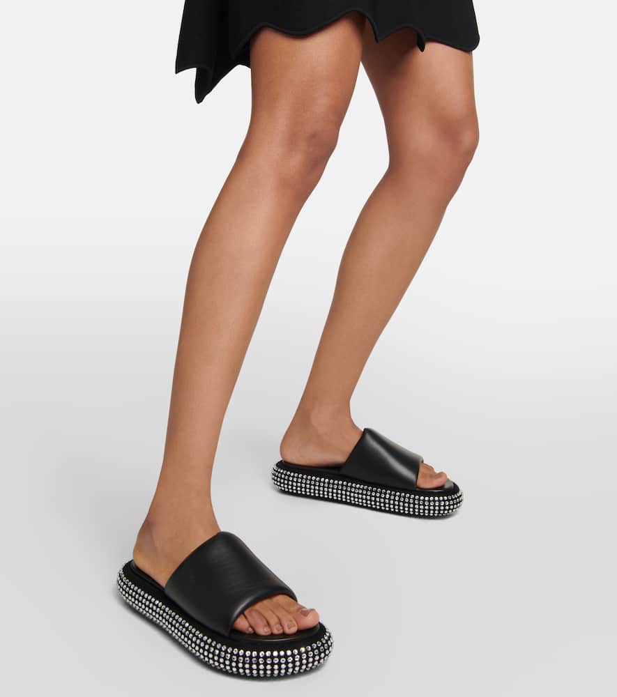 JW Anderson Embellished leather platform sandals