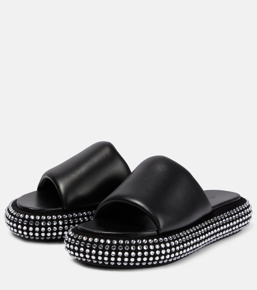 JW Anderson Embellished leather platform sandals