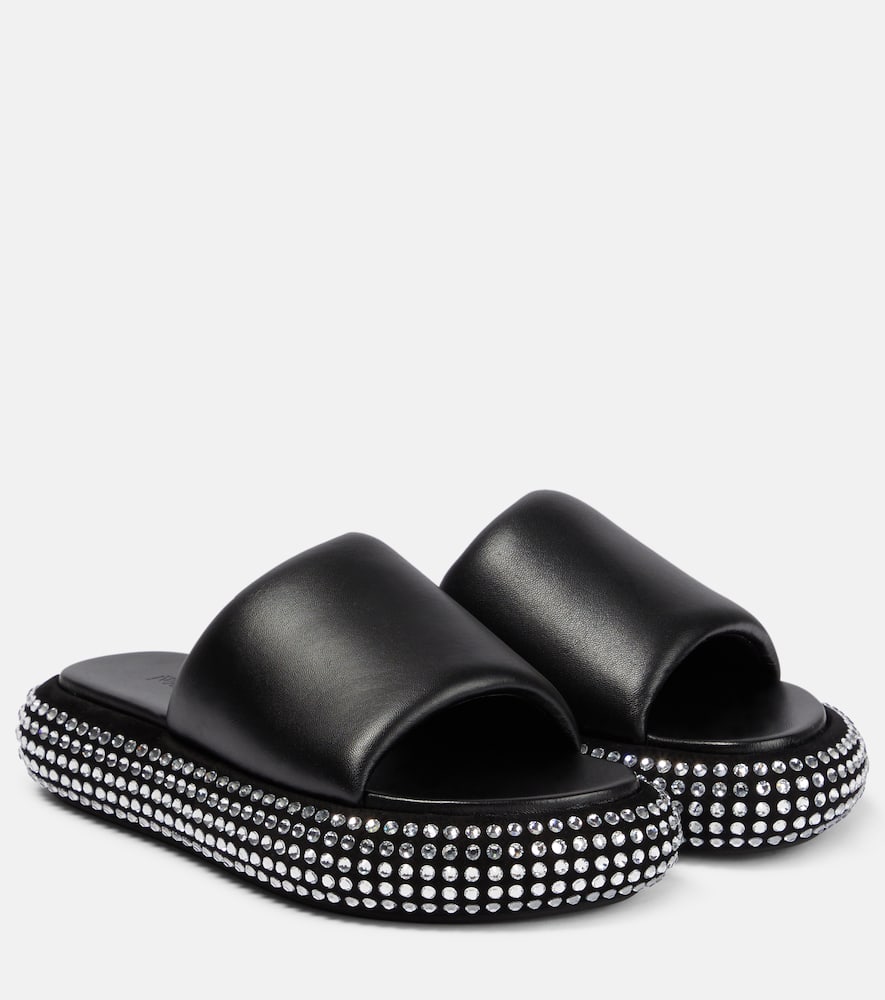 JW Anderson Embellished leather platform sandals