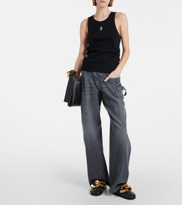JW Anderson Embellished leather slippers