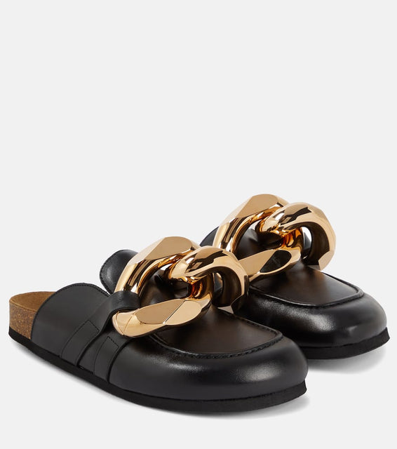 JW Anderson Embellished leather slippers
