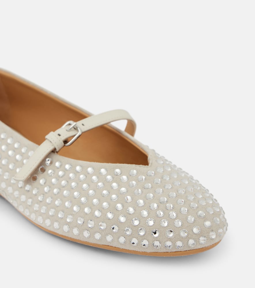 JW Anderson Embellished suede ballet flats