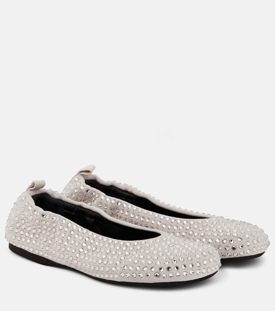 JW Anderson Embellished suede ballet flats