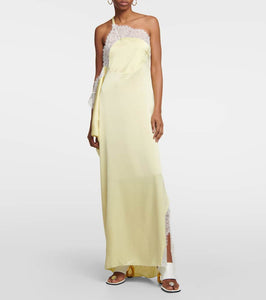 JW Anderson Lace-trimmed satin maxi dress