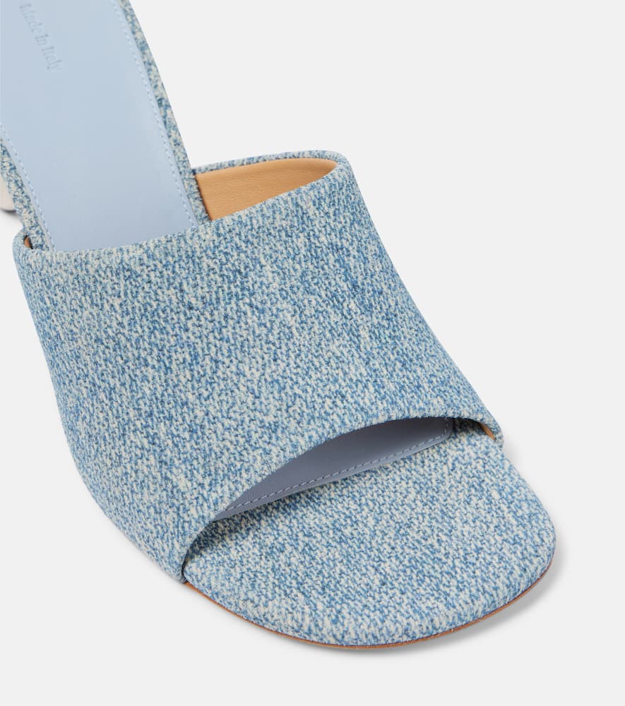 JW Anderson Leather-trimmed denim mules
