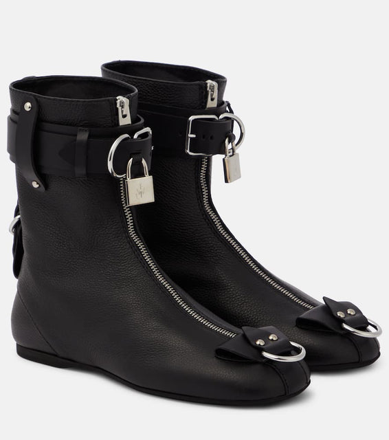 JW Anderson Lock leather ankle boots