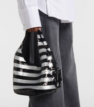 JW Anderson Mini striped sequined tote bag