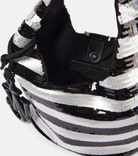 JW Anderson Mini striped sequined tote bag
