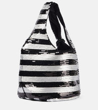 JW Anderson Mini striped sequined tote bag