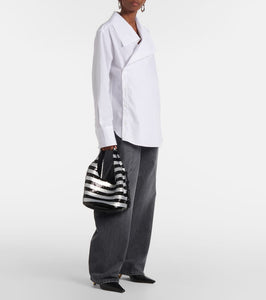 JW Anderson Mini striped sequined tote bag