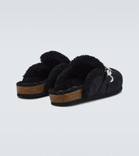 JW Anderson Plaque chain suede mules