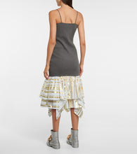 JW Anderson Ribbed-knit cotton and satin midi dress