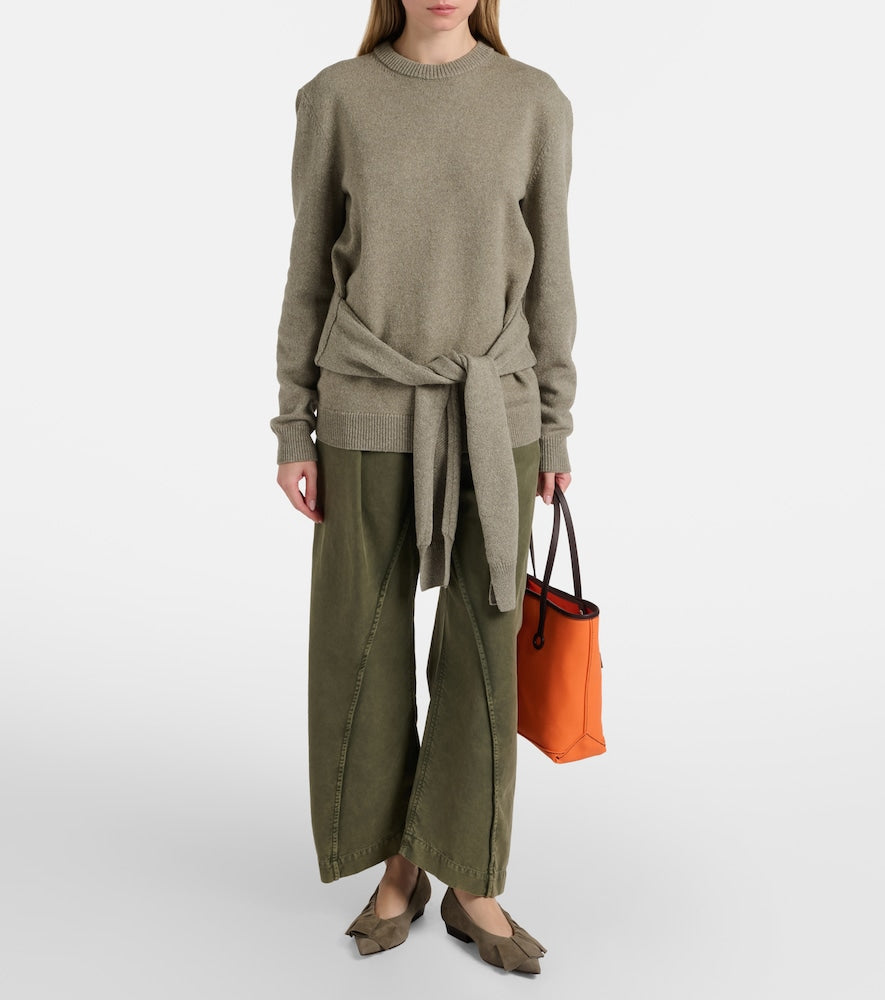 JW Anderson Ruffled suede ballerina flats