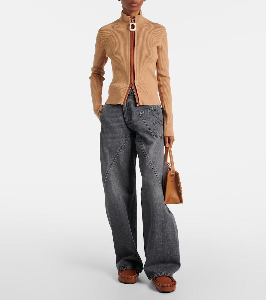 JW Anderson Ruffled leather mules - Brown Mules