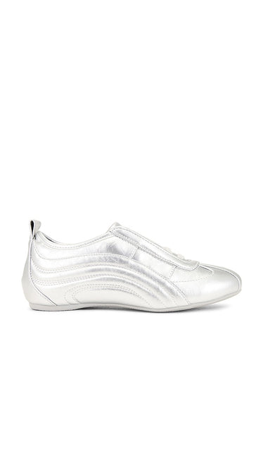 JW PEI Ferne Streamlined Lustrous Sneakers in Metallic Silver | Silver Lifestyle Sneakers for Women