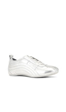 JW PEI Ferne Streamlined Lustrous Sneakers in Metallic Silver