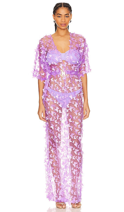 J.Angelique Kate Butterfly Caftan in Lavender