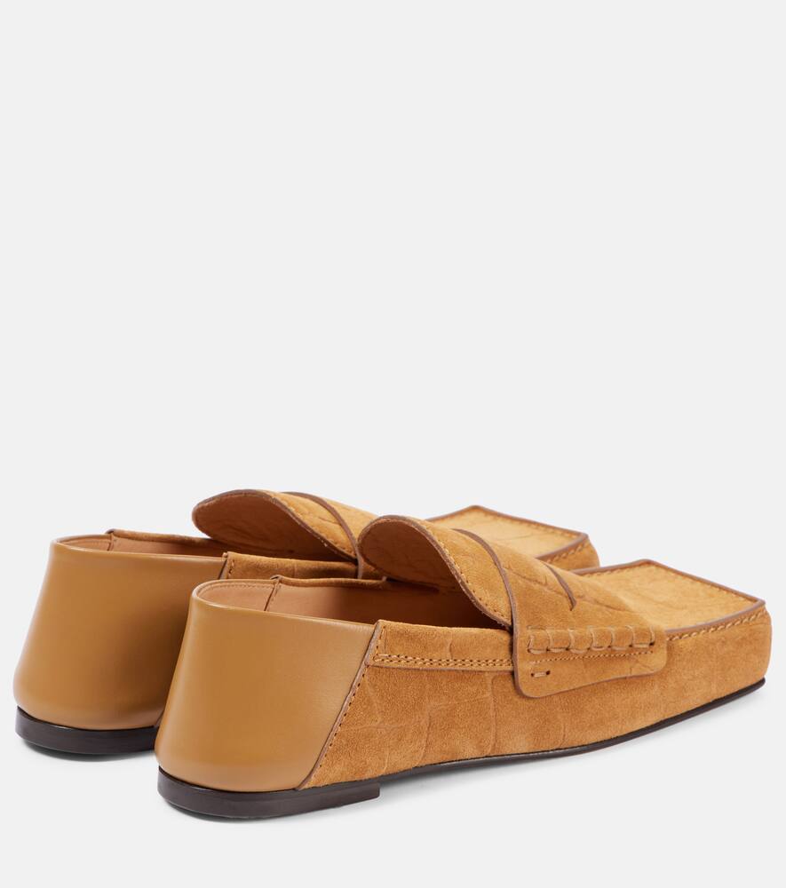 Jacquemus Carr√É¬© croc-effect suede penny loafers