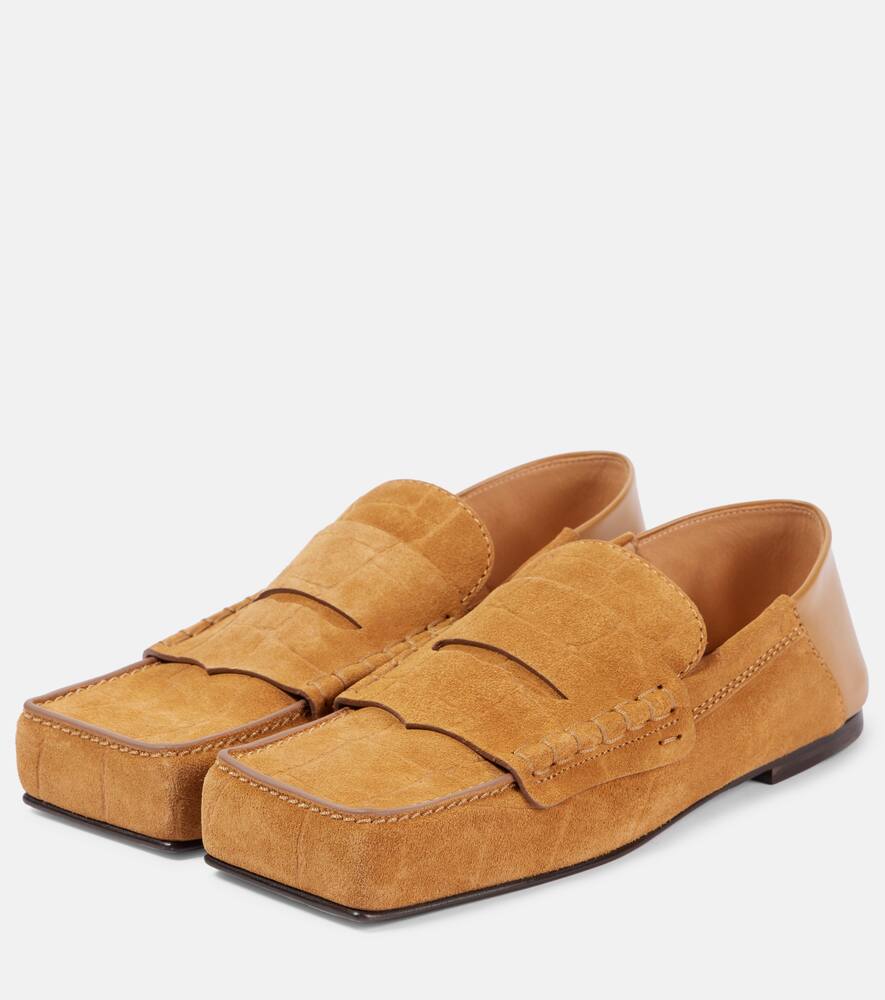 Jacquemus Carr√É¬© croc-effect suede penny loafers