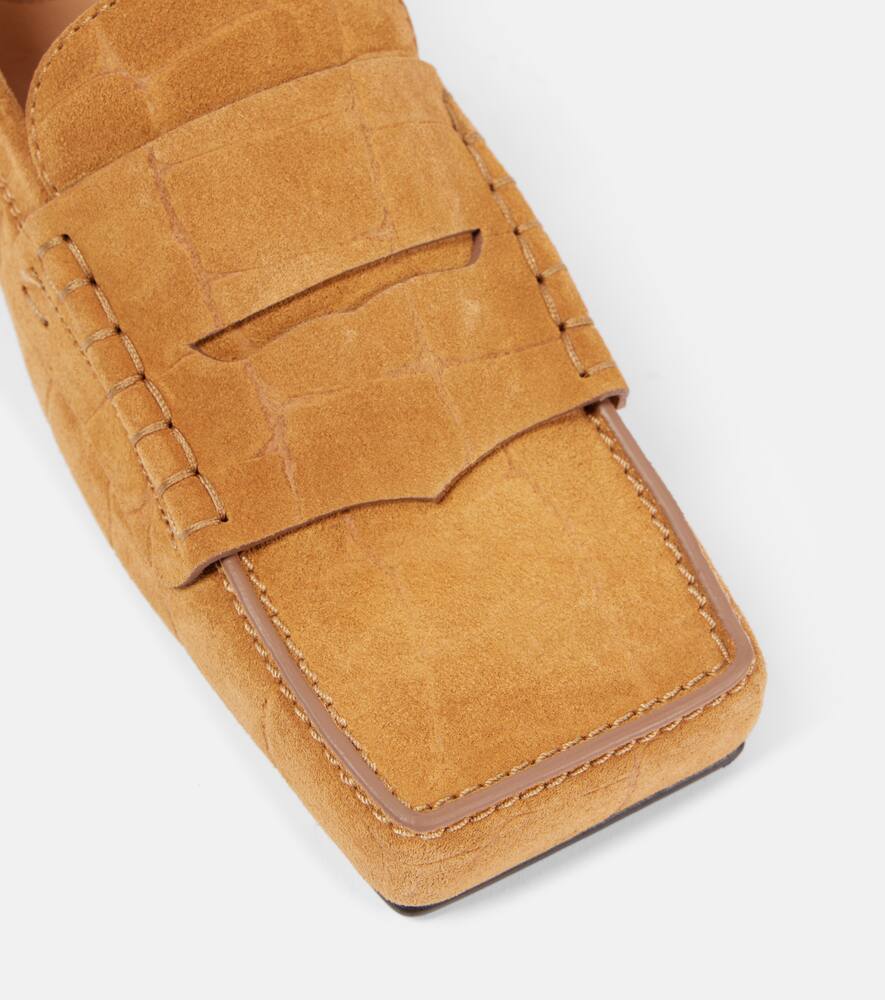 Jacquemus Carr√É¬© croc-effect suede penny loafers