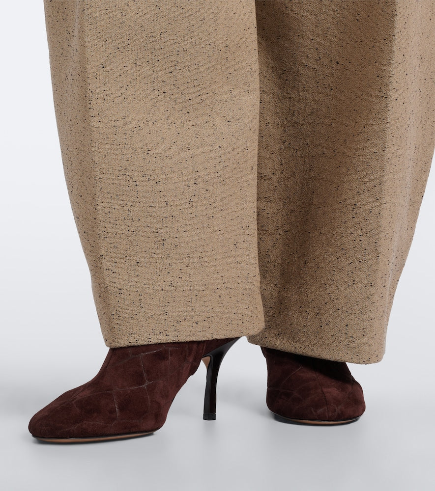 Jacquemus Collant croc-effect suede ankle boots
