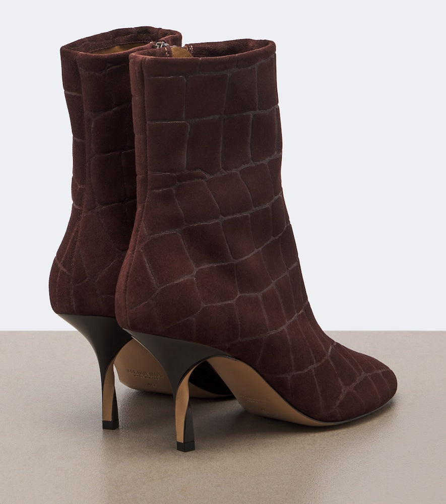 Jacquemus Collant croc-effect suede ankle boots