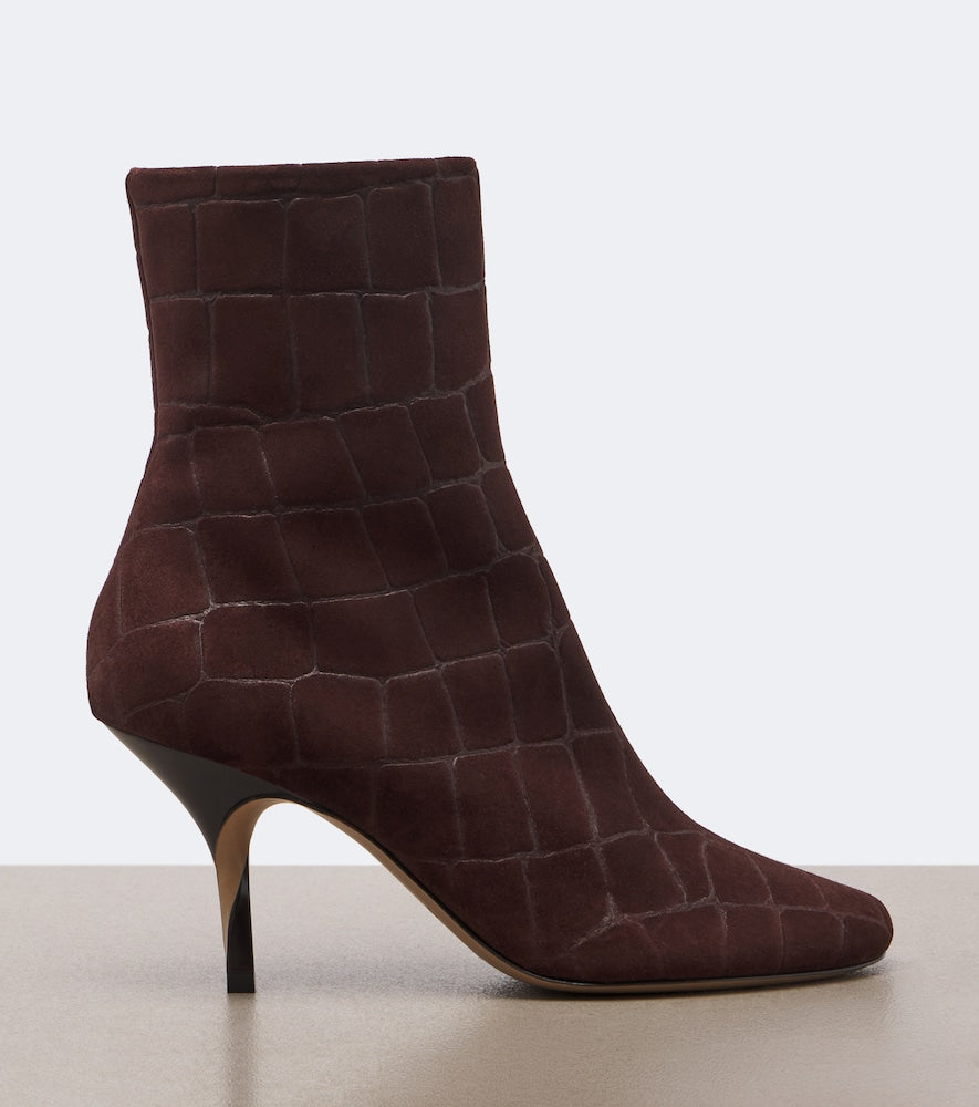 Jacquemus Collant croc-effect suede ankle boots