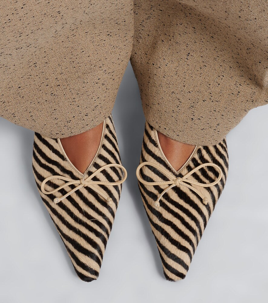 Jacquemus Cubisto calf hair slingback pumps