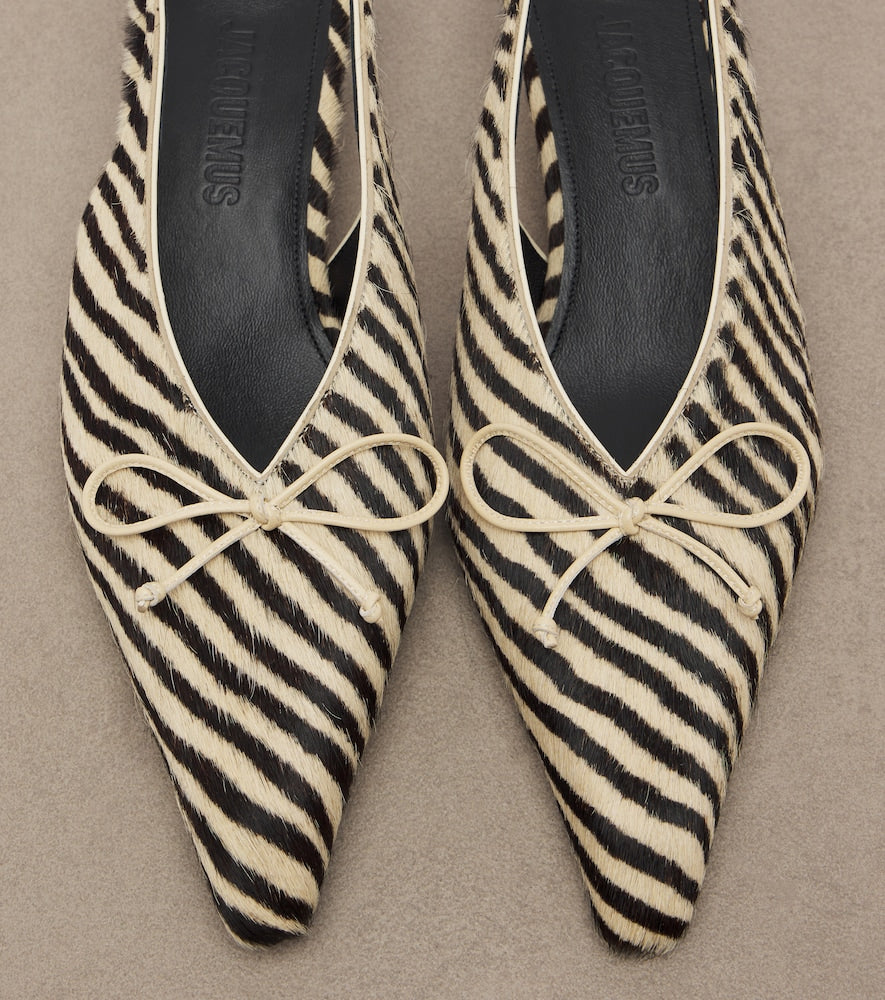 Jacquemus Cubisto calf hair slingback pumps