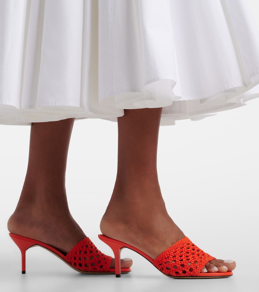 Jacquemus Cubisto woven raffia-effect mules