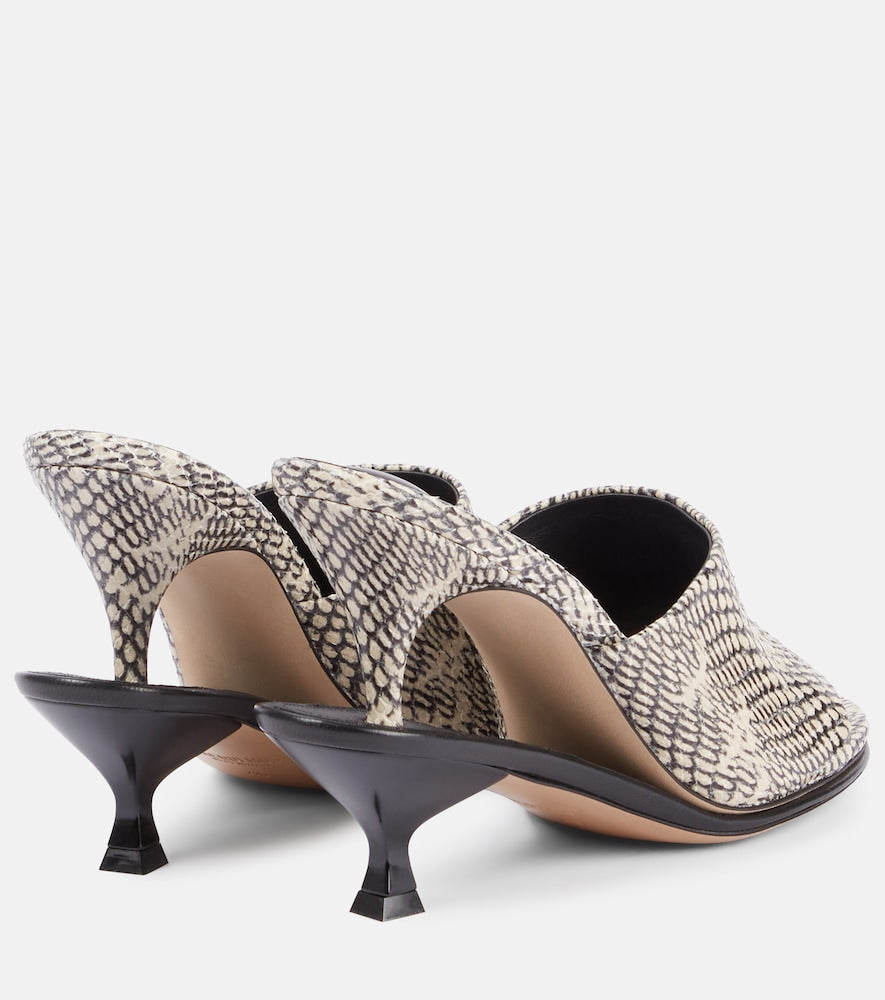 Jacquemus Doubles snake-effect leather mules