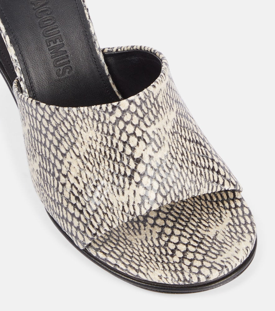 Jacquemus Doubles snake-effect leather mules