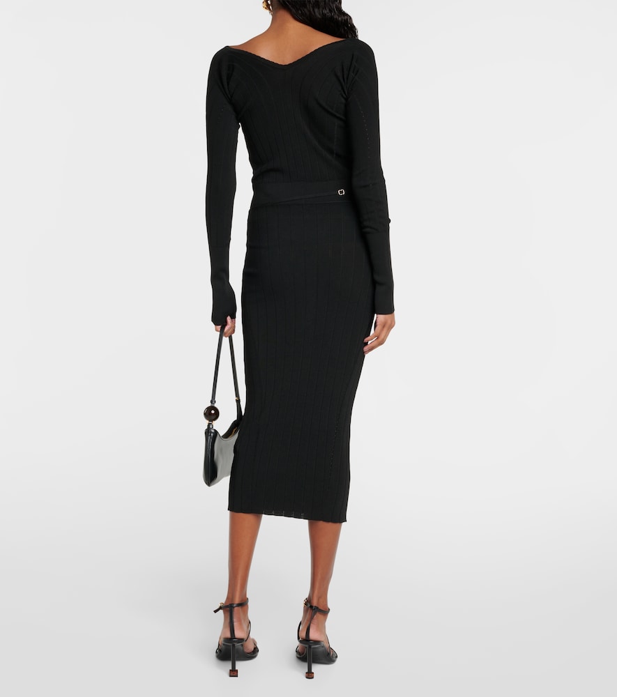 Jacquemus La Jupe Pralu ribbed-knit midi skirt