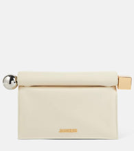 Jacquemus La Pochette Rond Carr√É¬© leather clutch. Shop Jacquemus Clutches for women now.
