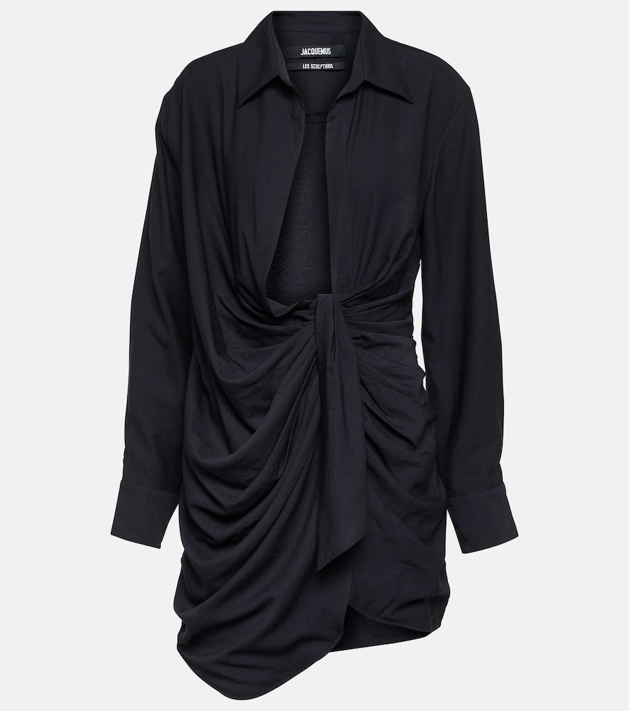 Jacquemus La Robe Bahia plunge-neck minidress. Jacquemus La Robe Bahia 深V领迷你连衣裙