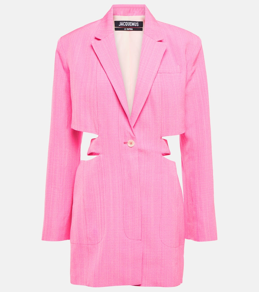 Jacquemus La Robe Bari cutout linen minidress. Jacquemus La Robe Bari 挖剪亚麻迷你连衣裙