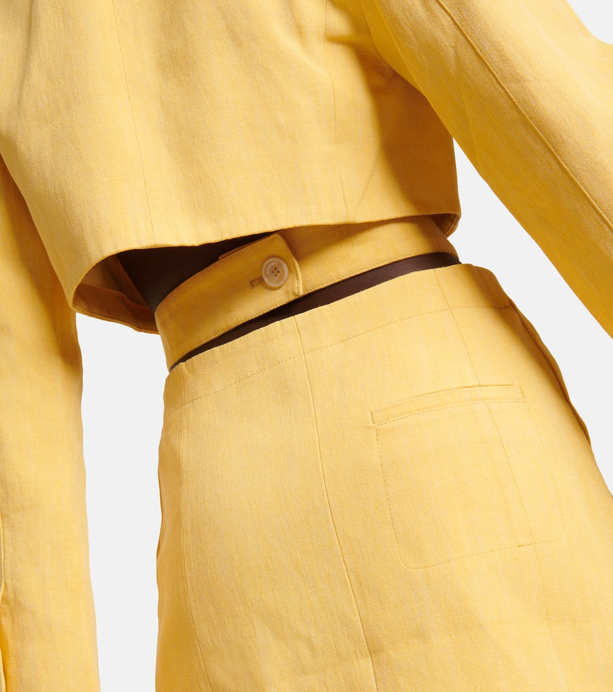 Jacquemus La Robe Bari linen-blend minidress