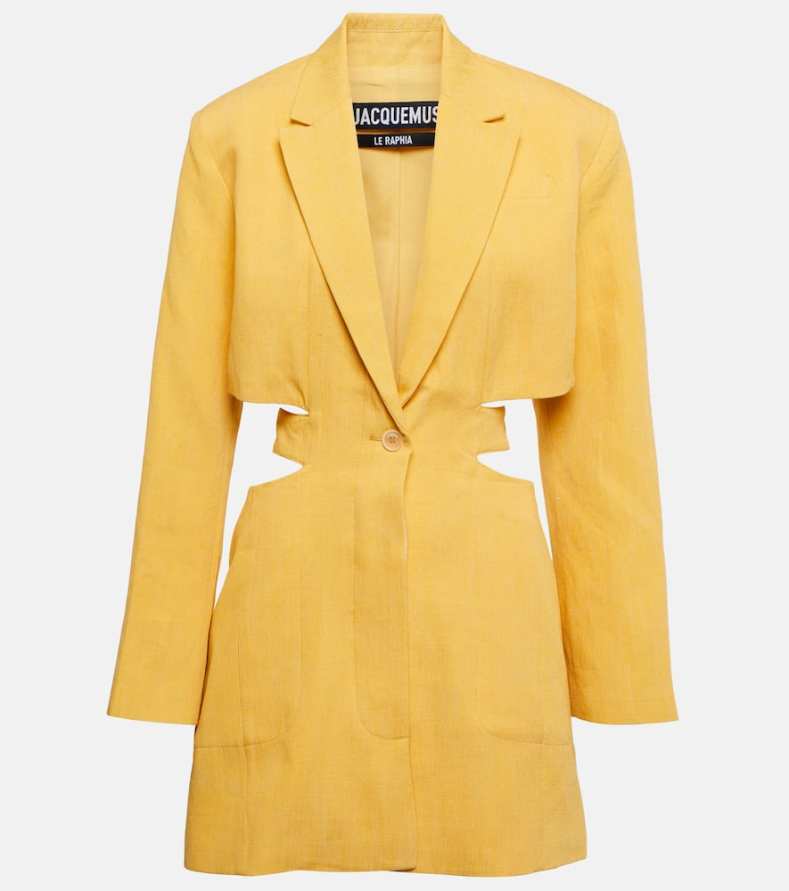Jacquemus La Robe Bari linen-blend minidress. Jacquemus La Robe Bari 亚麻混纺迷你连衣裙