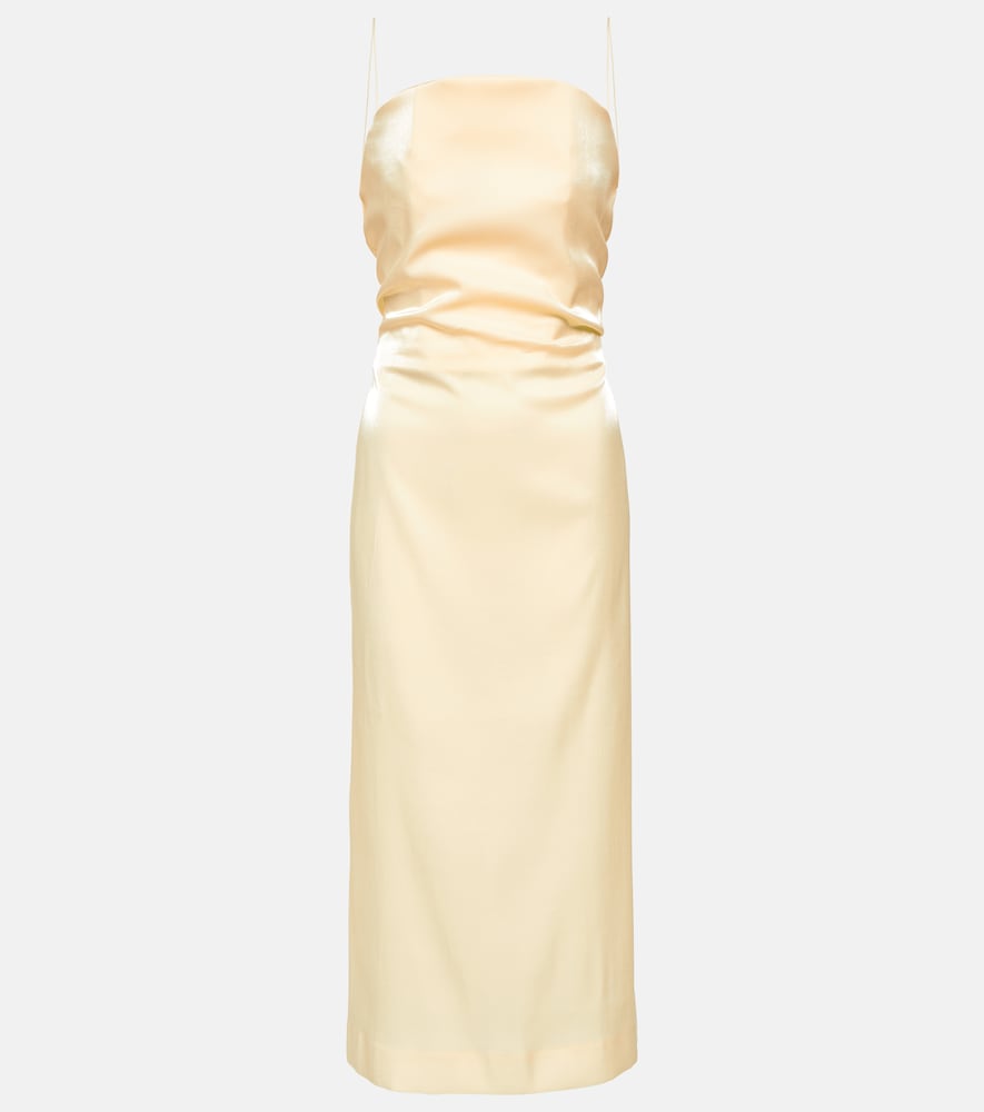 Jacquemus La Robe Carino satin midi dress. Jacquemus La Robe Carino 缎面中长连衣裙