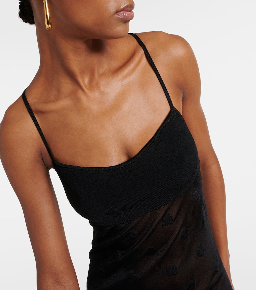 Jacquemus La Robe Maille Puntini polka-dot mesh gown