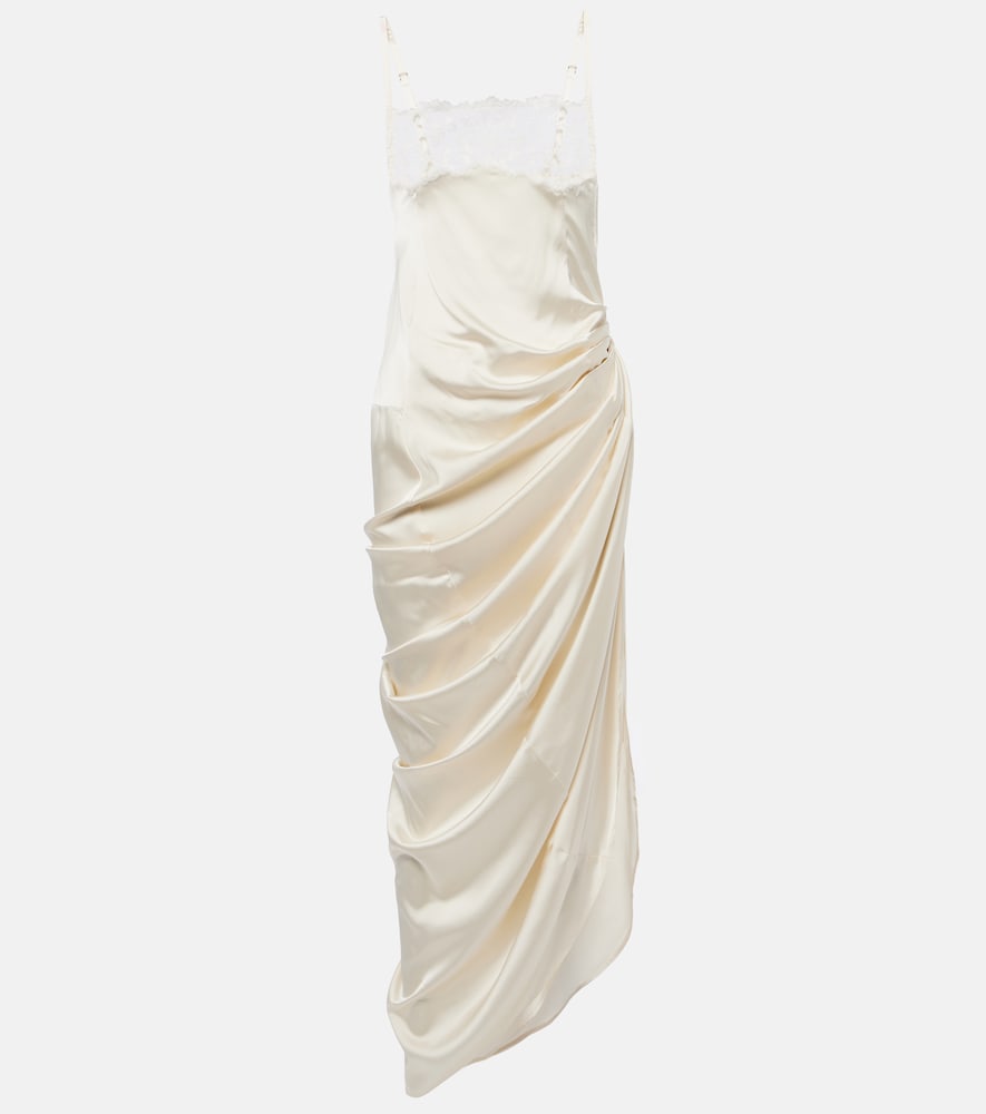 Jacquemus La Saudade Brod√É¬©e satin slip dress. Jacquemus La Saudade Brod√É�e 缎面吊带连衣裙