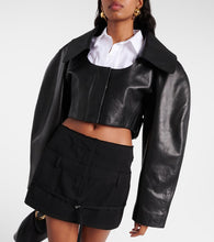 Jacquemus La Veste Obra cropped leather jacket