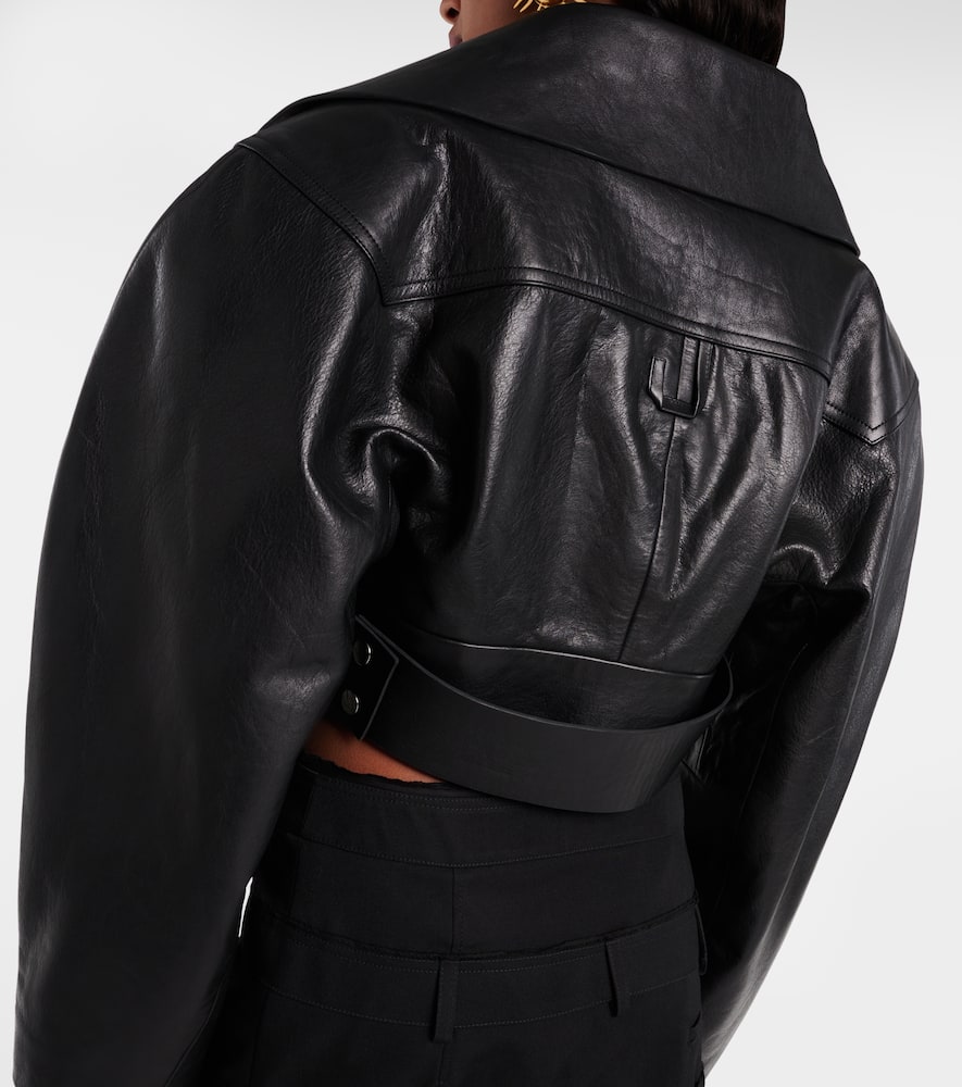 Jacquemus La Veste Obra cropped leather jacket