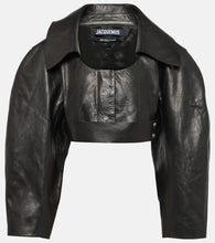 Jacquemus La Veste Obra cropped leather jacket