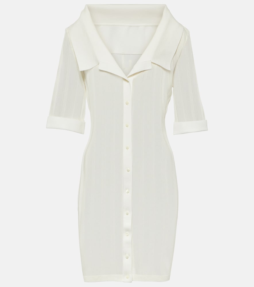 Jacquemus La mini robe Manta jersey shirt dress. Jacquemus La 迷你长袍 Manta 平纹针织衬衫连衣裙
