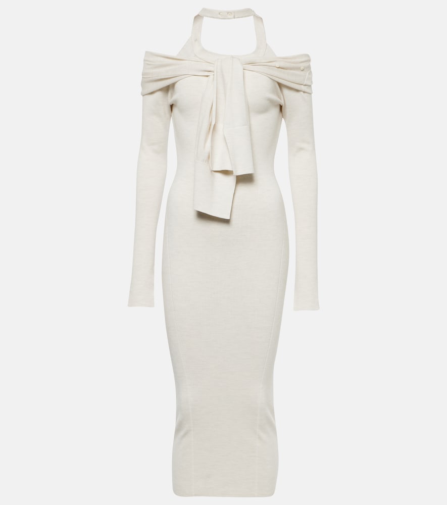 Jacquemus La robe Doble wool-blend midi dress. Jacquemus La robe Doble 羊毛混纺中长连衣裙