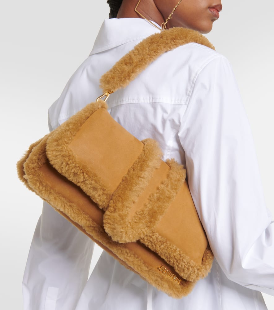 Jacquemus Le Bambimou Doux shearling-trimmed leather shoulder bag