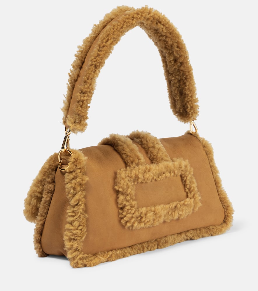 Jacquemus Le Bambimou Doux shearling-trimmed leather shoulder bag