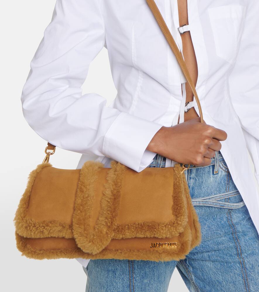 Jacquemus Le Bambimou Doux shearling-trimmed leather shoulder bag