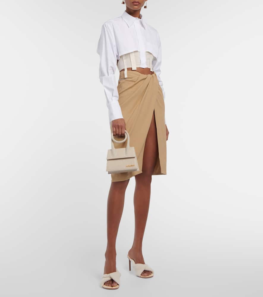 Jacquemus Le Chiquito Noeud cotton canvas shoulder bag